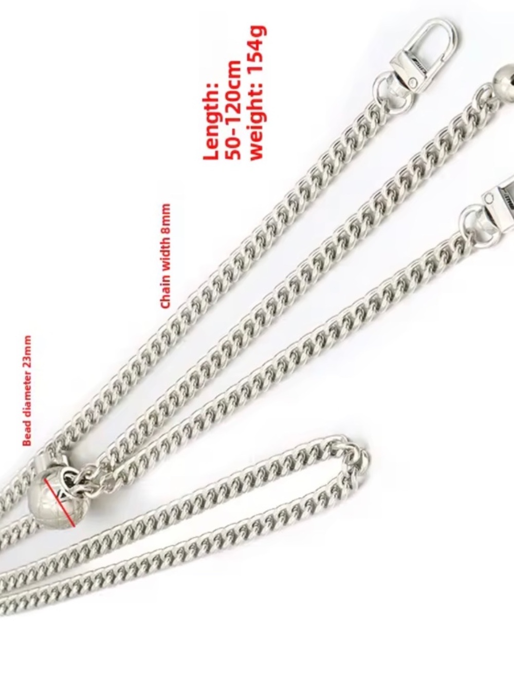 Unbranded silver-Tone Bag Chain Replacement Strap